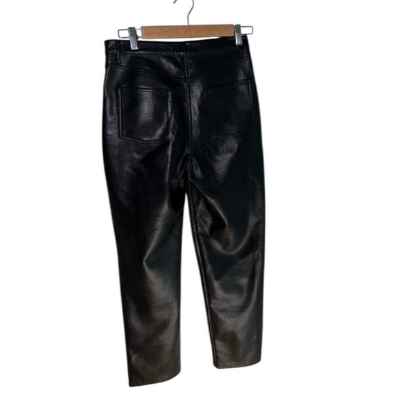 Wilfred Aritzia The Melina Straight-Leg Black Faux Leather Pants Size Women’s 6 - Picture 6 of 6